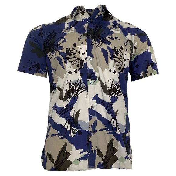 Burberry London Abstract Print Short Sleeve Shirt in Multicolor Cotton